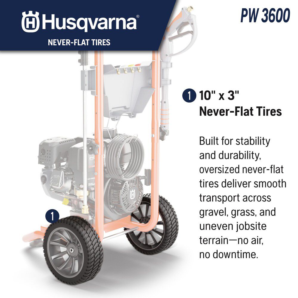 Husqvarna 3600 PSI 2.5 GPM Gas Powered Cold Water Pressure Washer with Control Touch & 4 Spray Tips, large image number 11