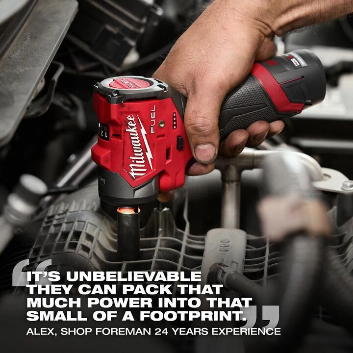 Milwaukee M12 FUEL 1/4 Inch Subcompact Impact Wrench (Bare Tool) with Protective Boot, large image number 7