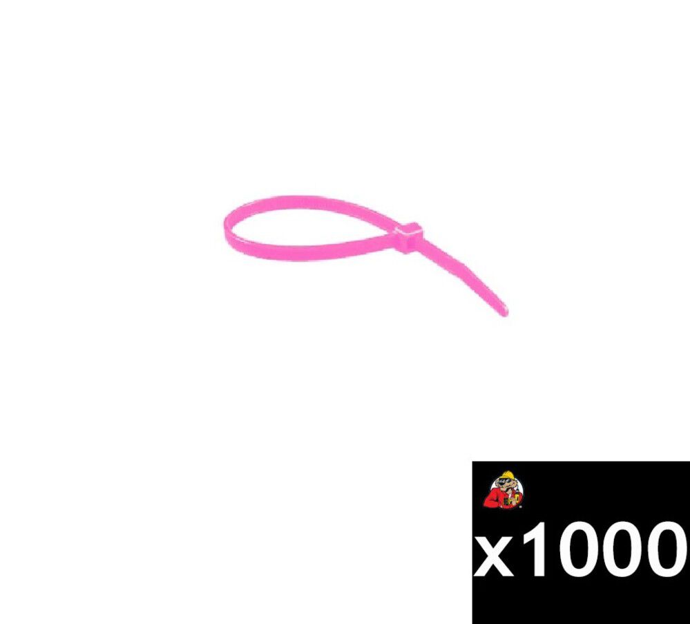NELCO Products 11 Inch 50 Lbs Standard Cable Ties, Florescent Pink, 1000 Pieces, large image number 1