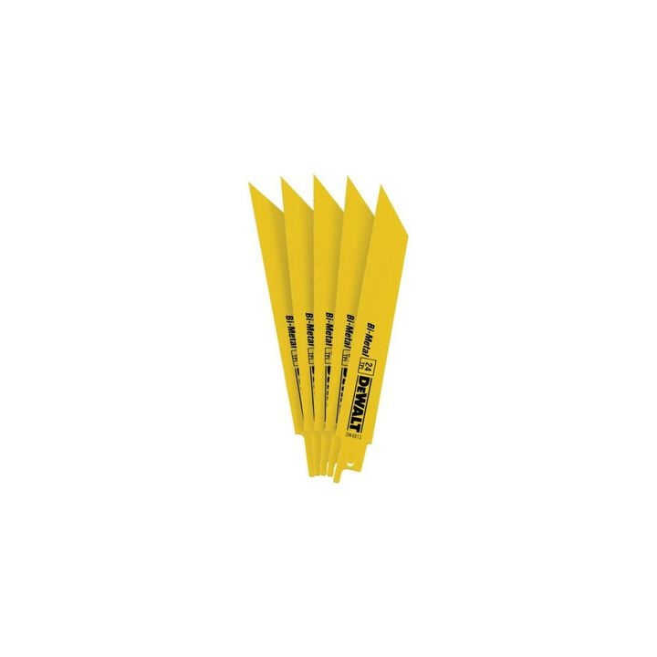 DEWALT 6-in 24TPI Straight Back Bi-Metal Reciprocating Saw Metal Cutting Blades, large image number 5