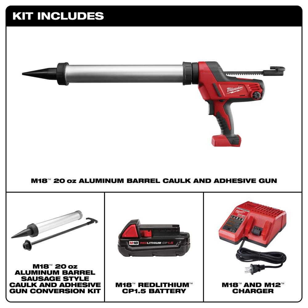Milwaukee M18 Cordless 20 Oz Sausage Style Caulk And Adhesive Gun Kit 2642 21ct Simolary simolary.com 6