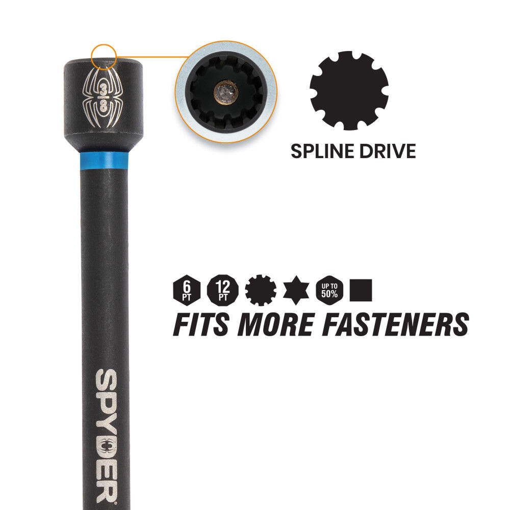 Spyder 6 Inch Magnetic Spline Drive SAE Nutsetter Set, 1/4 - 9/16 Inch, 6 Pieces, large image number 4