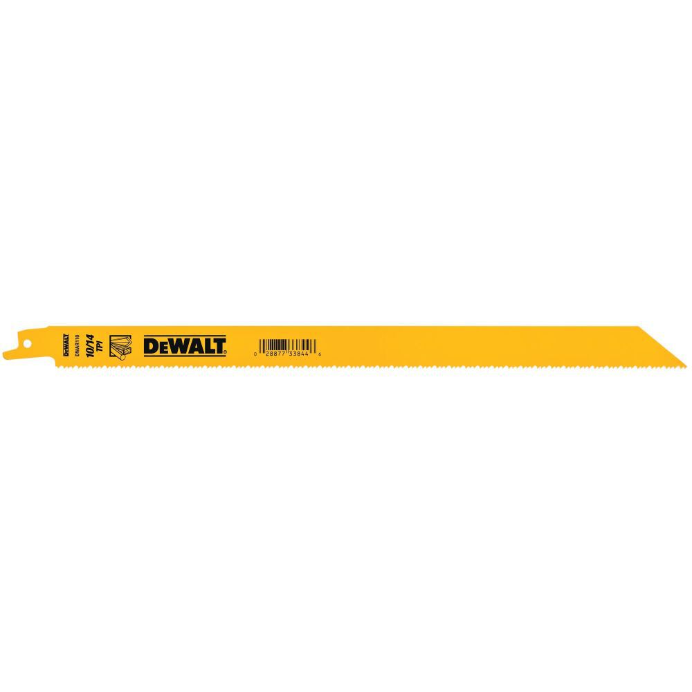 DEWALT 12 Inch 10/14 TPI General-Purpose Bi-Metal Reciprocating Saw Blade, 5 Pieces, large image number 3