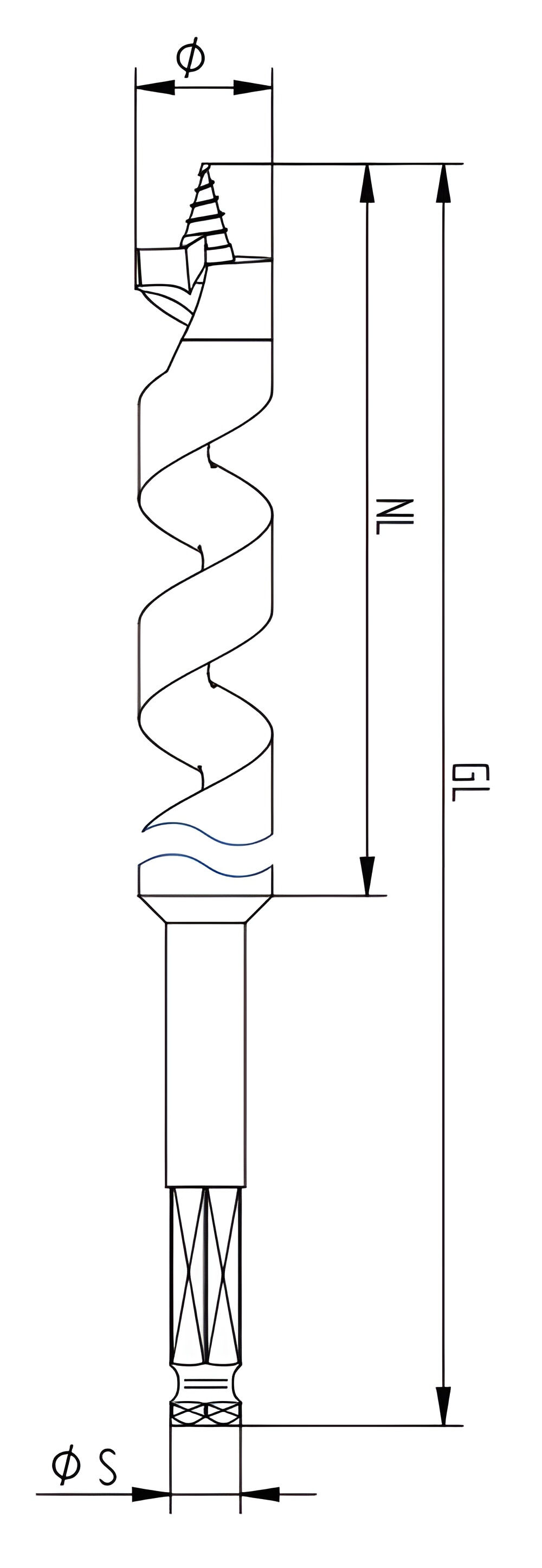 Fisch 7/8 Inch x 8 Inch Barracuda Ship Auger Bit, large image number 2