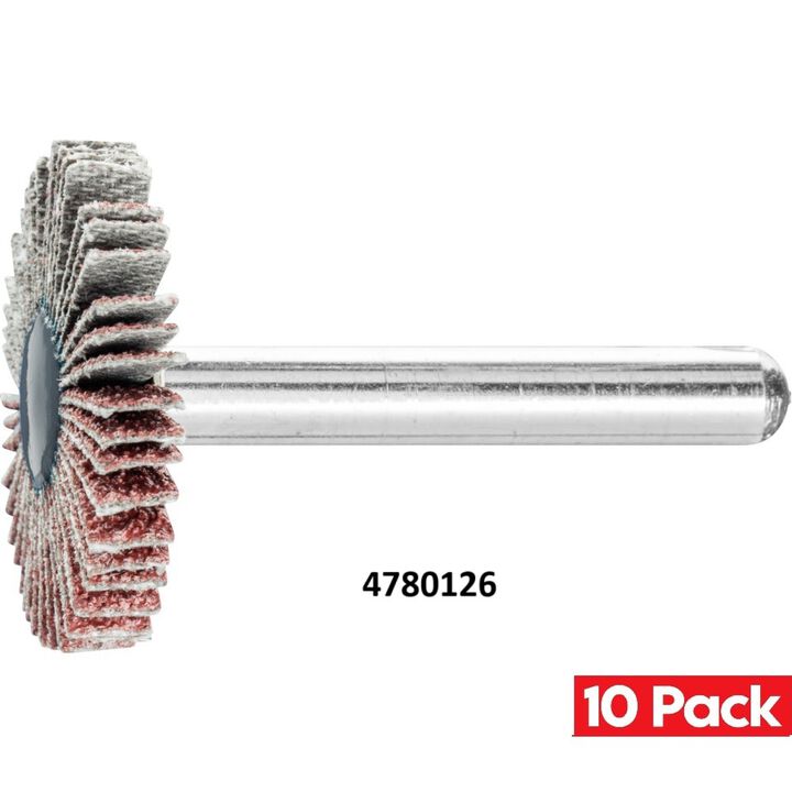 Pferd 1-3/16 Inch x 1/4 Inch, 80 Grit, 1/4 Inch Shank, Aluminum Oxide A Mounted Flap Wheel Bundle, 10 Pieces, large image number 1