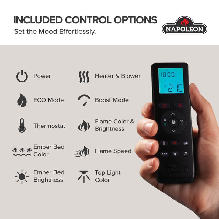 Napoleon Astound 50 Inch Black Single-Sided FlexMount Electric Fireplace, large image number 11