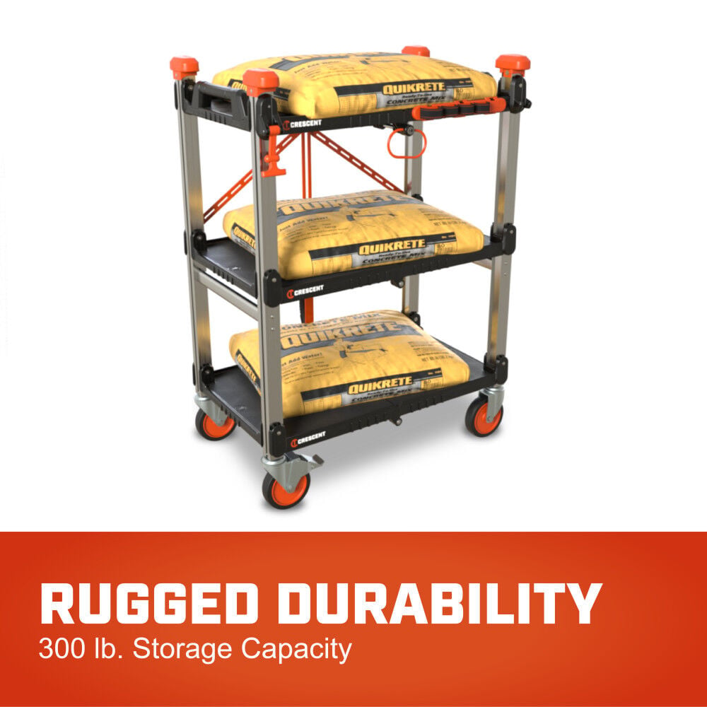 Crescent SITERUNNER 3 Shelf Folding Jobsite Cart, large image number 4