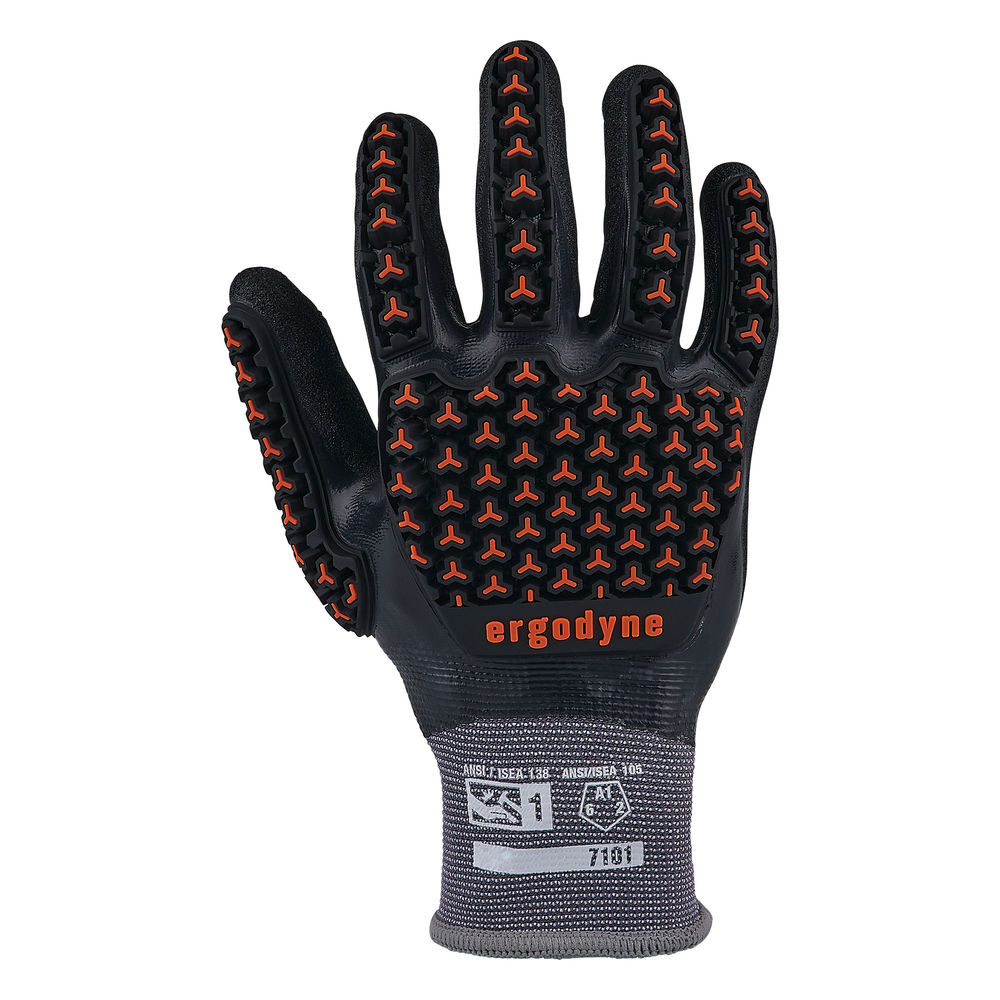 Ergodyne 7101 Full Nitrile Dipped Impact Gloves Medium Black, large image number 9