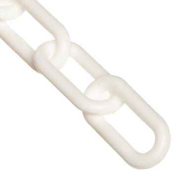 Mr Chain 2 In. (#8 51mm) x 500 Ft. White Plastic Barrier Chain