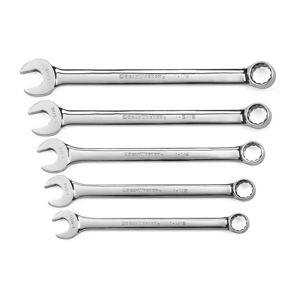 GEARWRENCH 5 Piece 12 Point Long Pattern Combination Wrench Set SAE, large image number 1