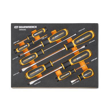 GEARWRENCH Sloted Dual Material Screwdriver Set in Foam Storage Tray 9pc