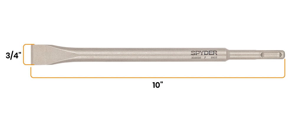 Spyder 3/4 Inch W x 10 Inch Long SDS-Plus Fluted Flat Chisel Bit, large image number 8