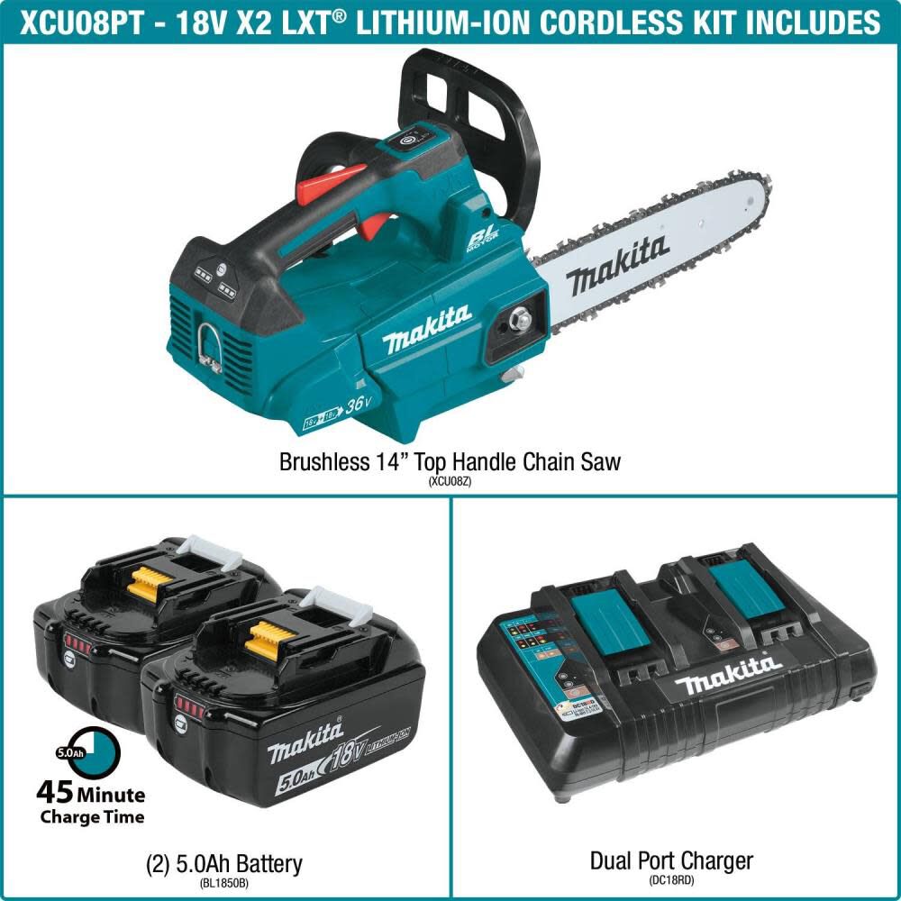 Makita 36v 2025 top handle chainsaw