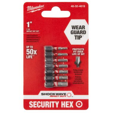 Milwaukee 7-Piece SHOCKWAVE Impact Hex Security Insert Bit Set 3PK
