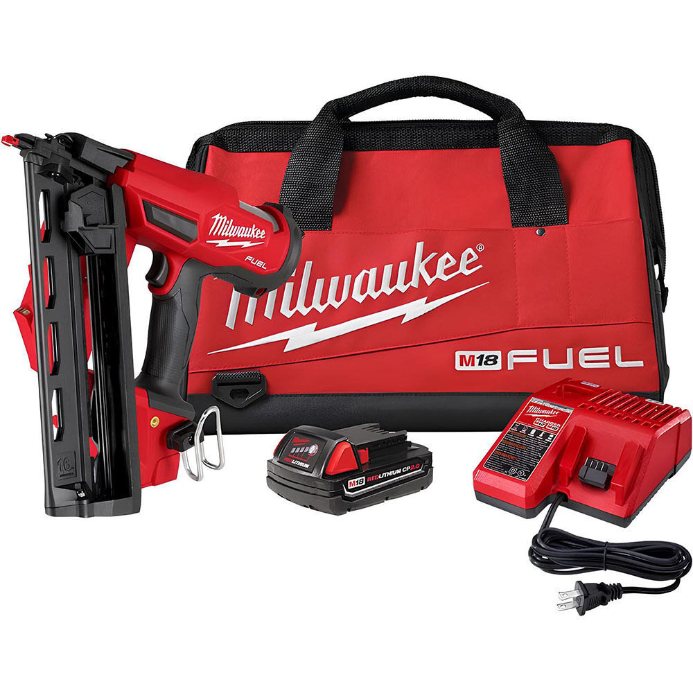 Milwaukee M18 FUEL 16 Gauge Angled Finish Nailer Kit, large image number 1