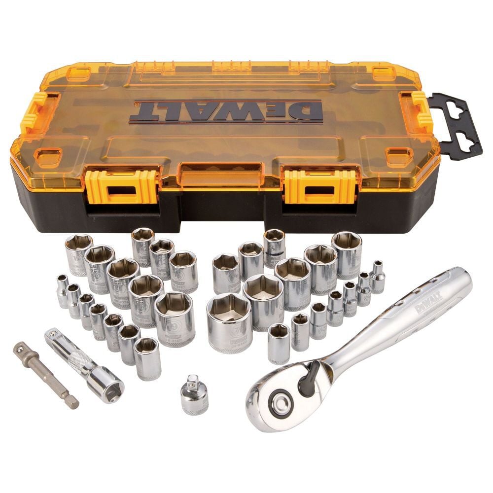 DEWALT 34 piece 1/4 In. & 3/8 In. Drive Socket Set, large image number 1
