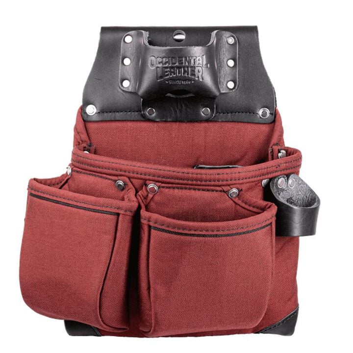 Occidental Leather OxyLights 3 Pouch Tool Bag, Red & Black