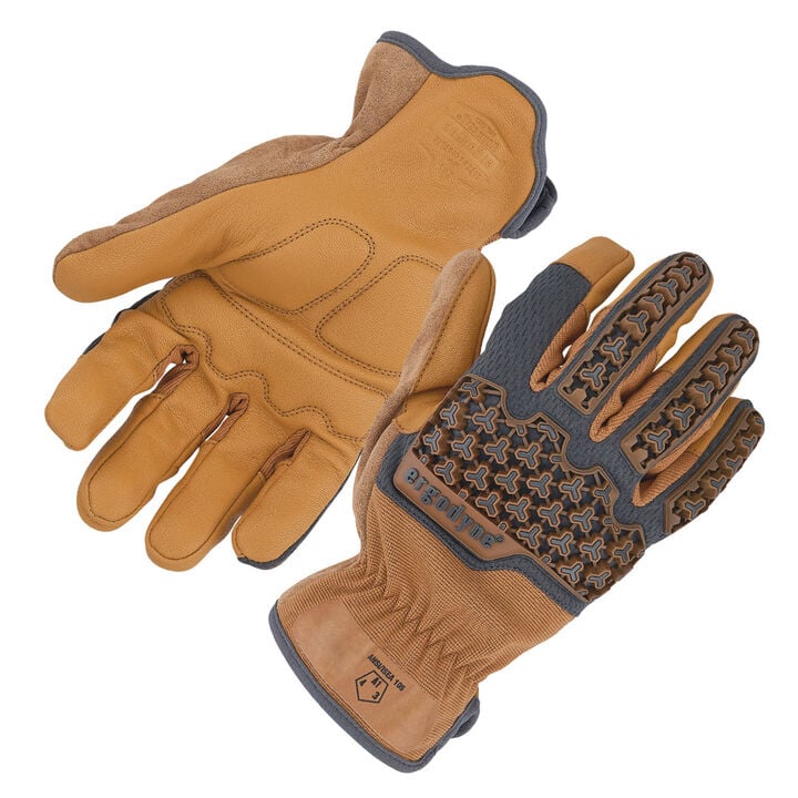 Ergodyne 711 Hybrid Leather Gloves Large Brown
