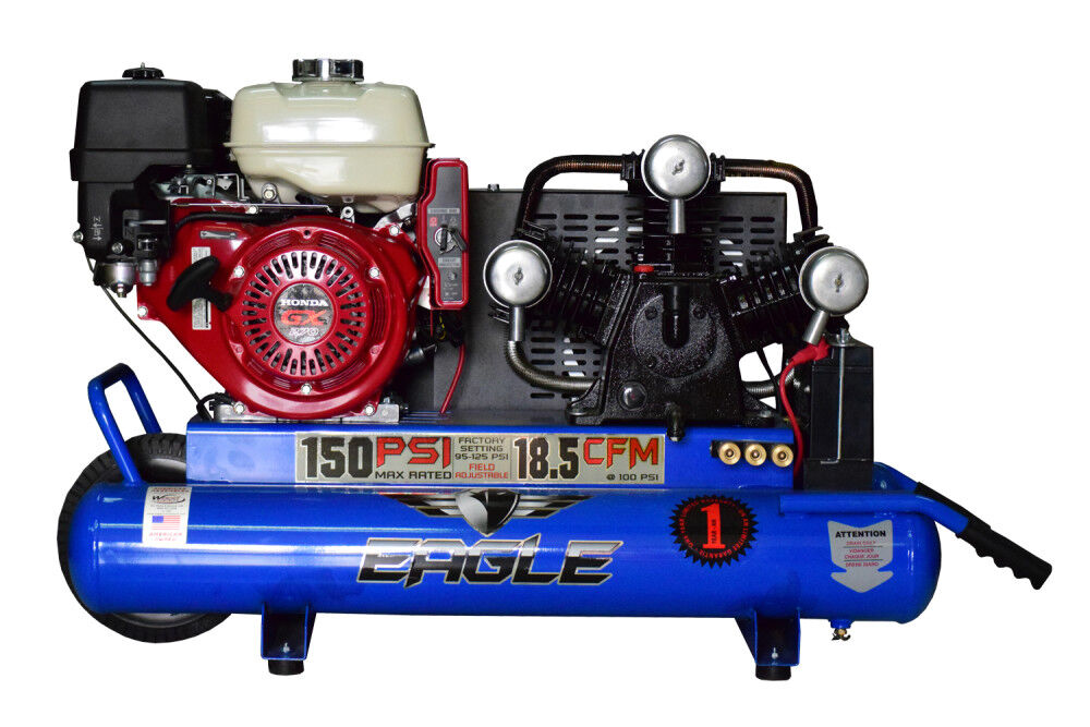 Eagle Compressor Air Compressor 10 Gallon Portable Gas Wheel Barrow, large image number 1