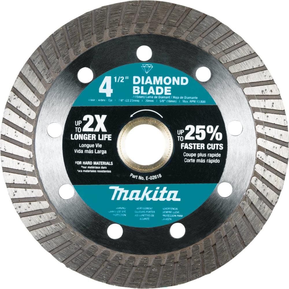 Makita 4 1/2 Inch Turbo Rim Diamond Blade For Masonry