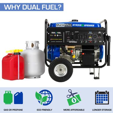 Duromax 8500 Watt 16hp Dual Fuel Portable Generator with Electric Start, large image number 2