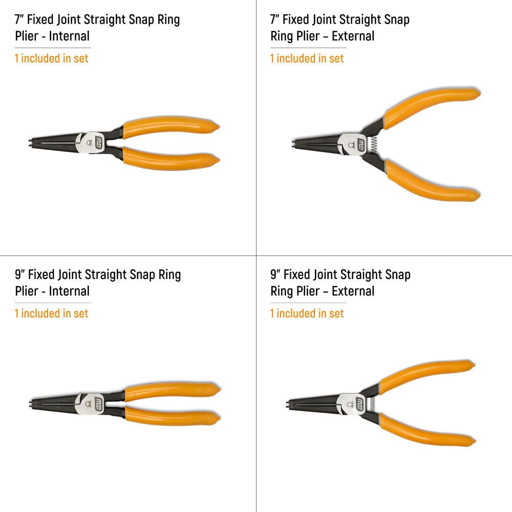 GEARWRENCH Fixed Joint Internal External Snap Ring Pliers Set 4 Pieces, large image number 3