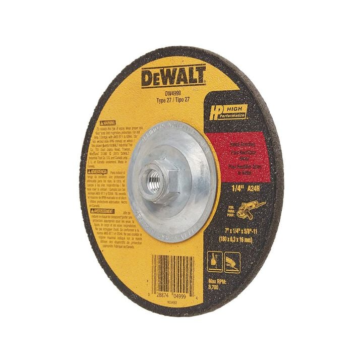 DEWALT 7 x 1/4 x 5/8-in to 11Depressed Center Metal Grinding Wheel, large image number 8