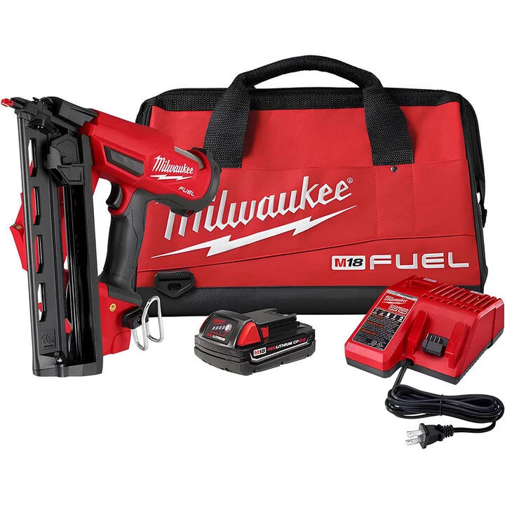 Milwaukee M18 FUEL 16 Gauge Angled Finish Nailer Kit
