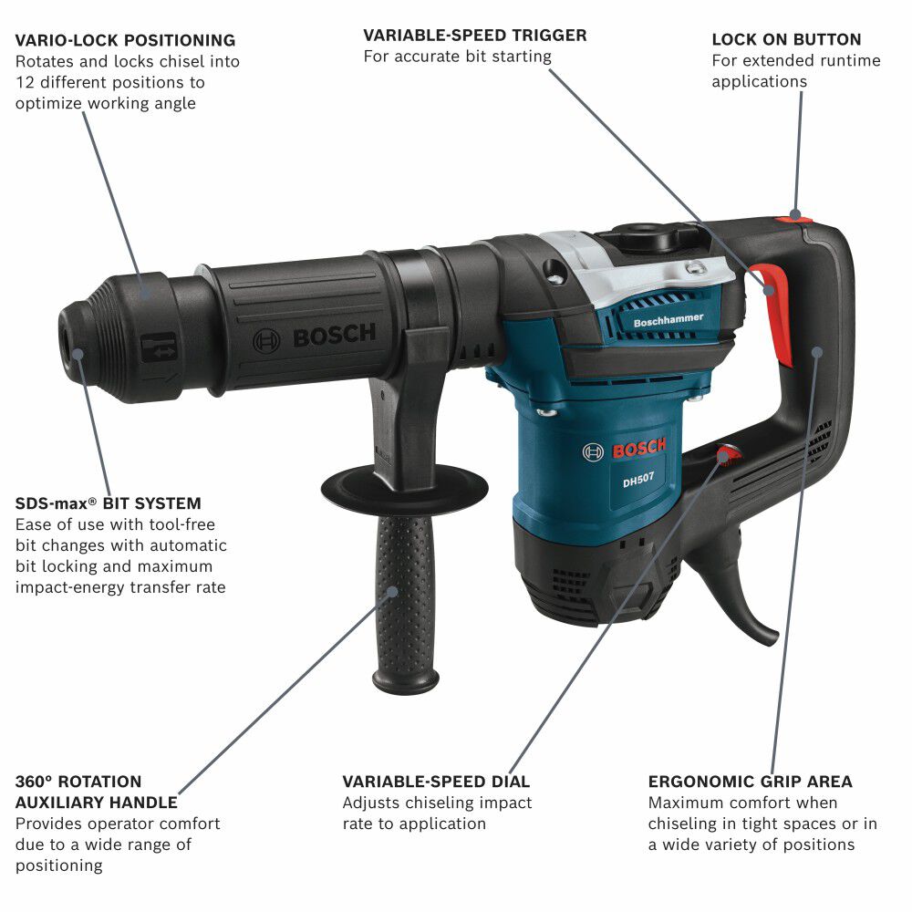 Bosch 10 Amp SDS-max Demolition Hammer, large image number 2
