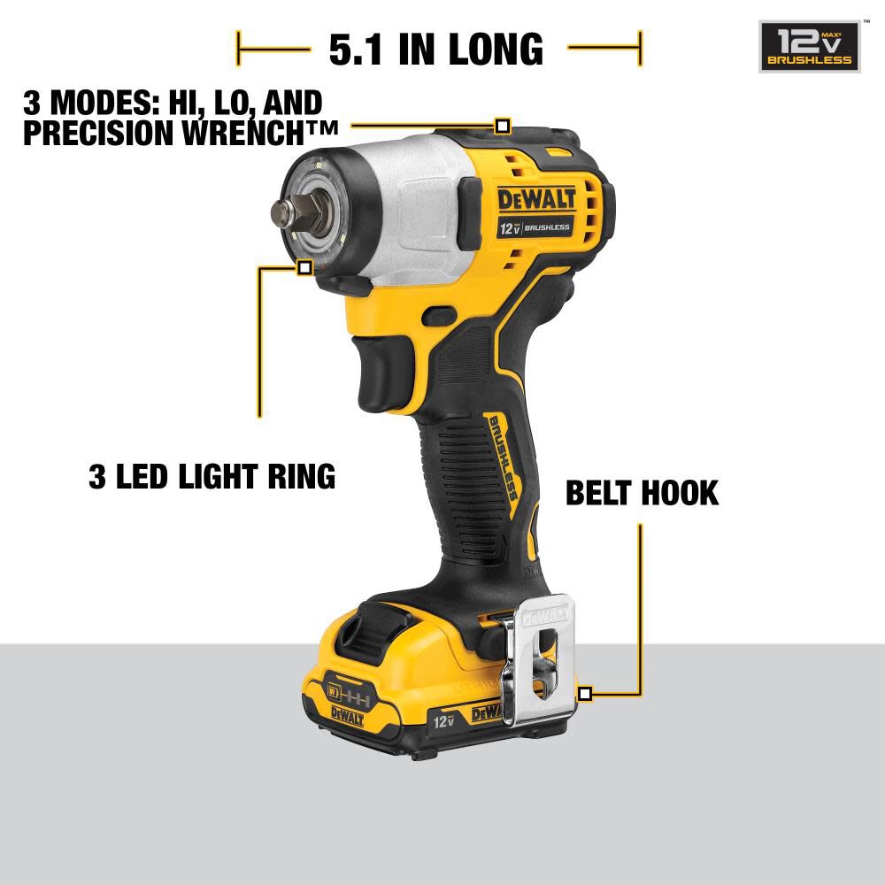 DEWALT XTREME 12V MAX Impact Wrench 3 8in Kit DCF902F2 Acme Tools