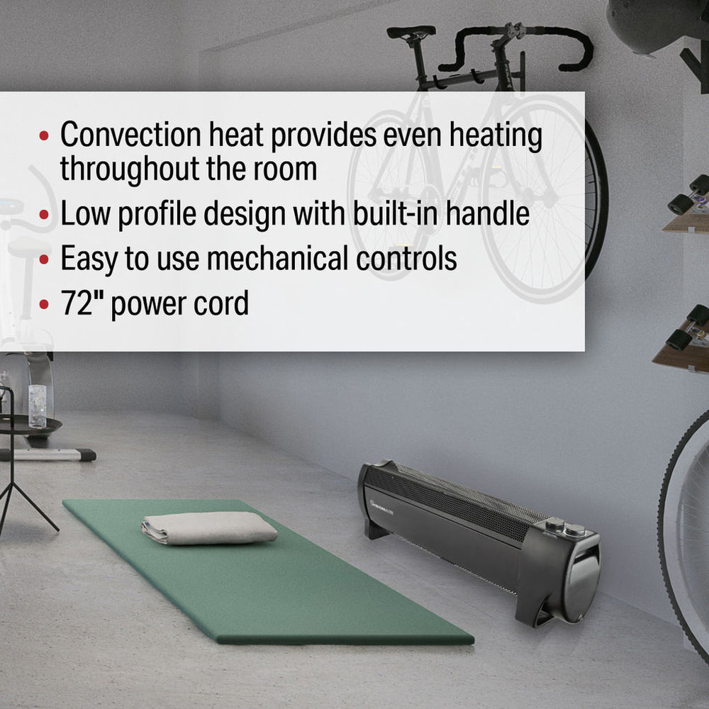 VisionAir 27 In. 750/1500W 5118 Btu 161 Sq-Ft. Convection Baseboard Heater, large image number 5