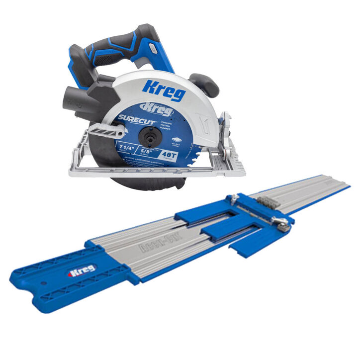 Kreg 20V Ionic Drive 7-1/4 Inch Circular Saw & Accu-Cut Circular Saw Guide Bundle