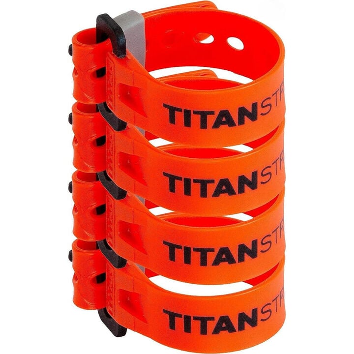 Titan Straps 6 Inch Fire Polyurethane Mini Strap with Nylon Buckle - 4 Pack, large image number 1