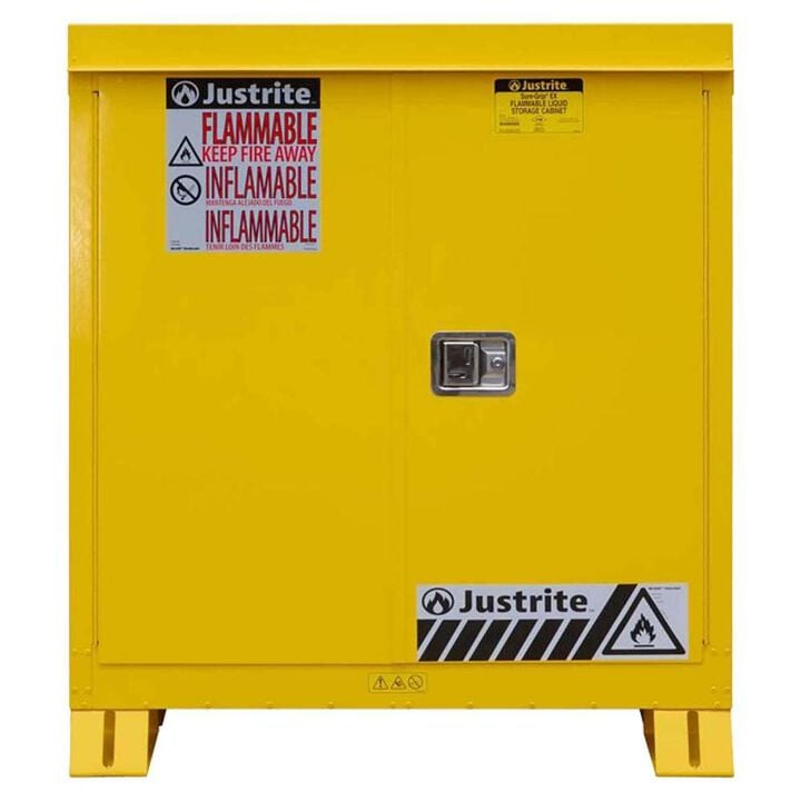 Justrite 30 Gallon 1 Shelf Self Close Doors Outdoor Storage Cabinet