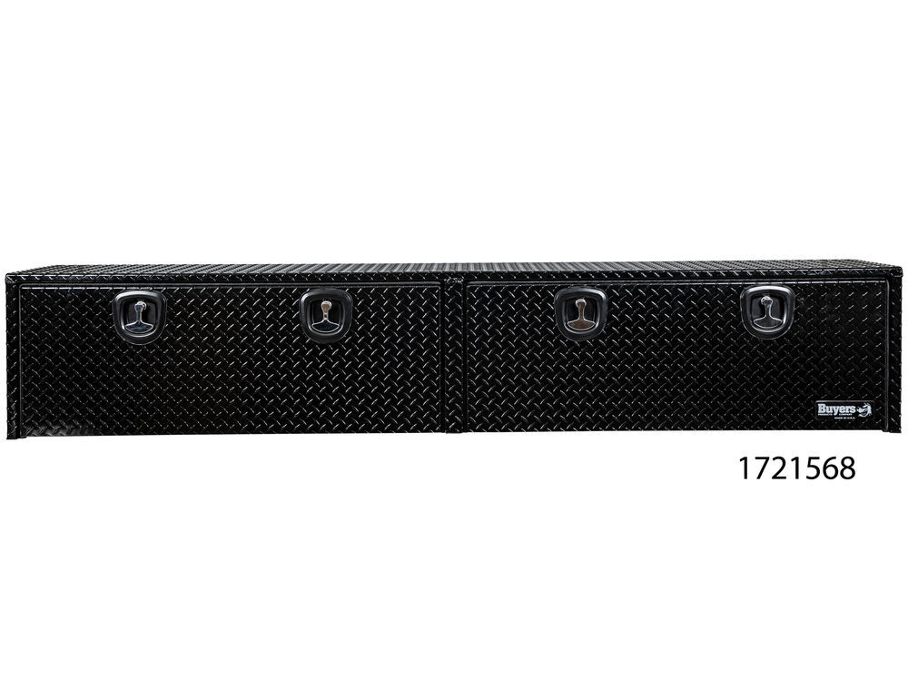 Buyers Products Company 18x16x96 Inch Gloss Black Diamond Tread Aluminum Topsider Truck Box, large image number 6