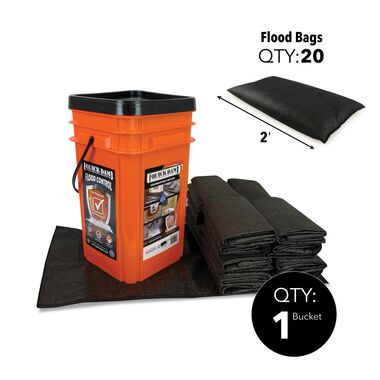Quick Dam Grab and Go Flood Kit Includes 20 2 ft Flood Bags in Bucket, large image number 2