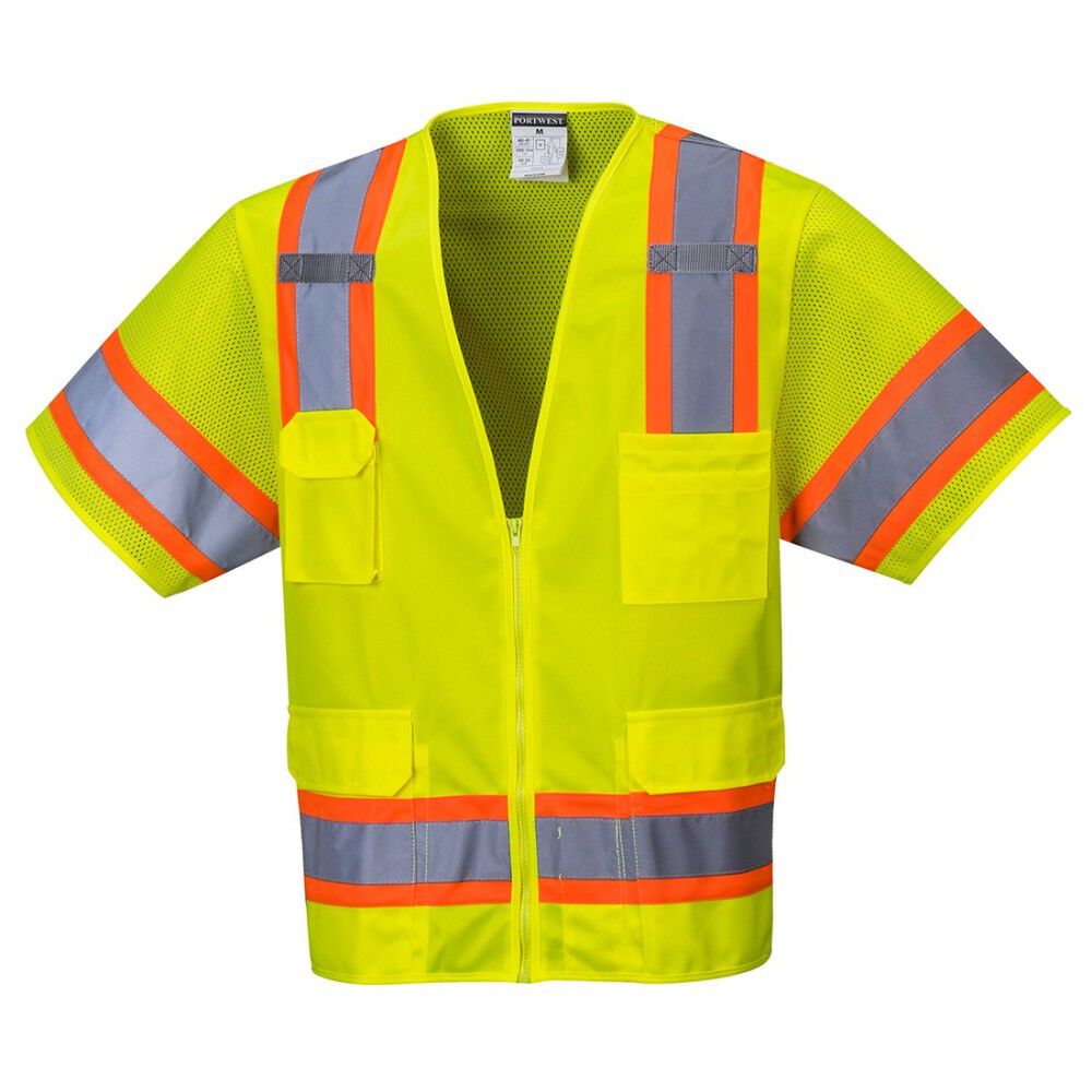 Portwest Yellow Aurora Sleeved Hi-Vis Vest - XXL, large image number 1