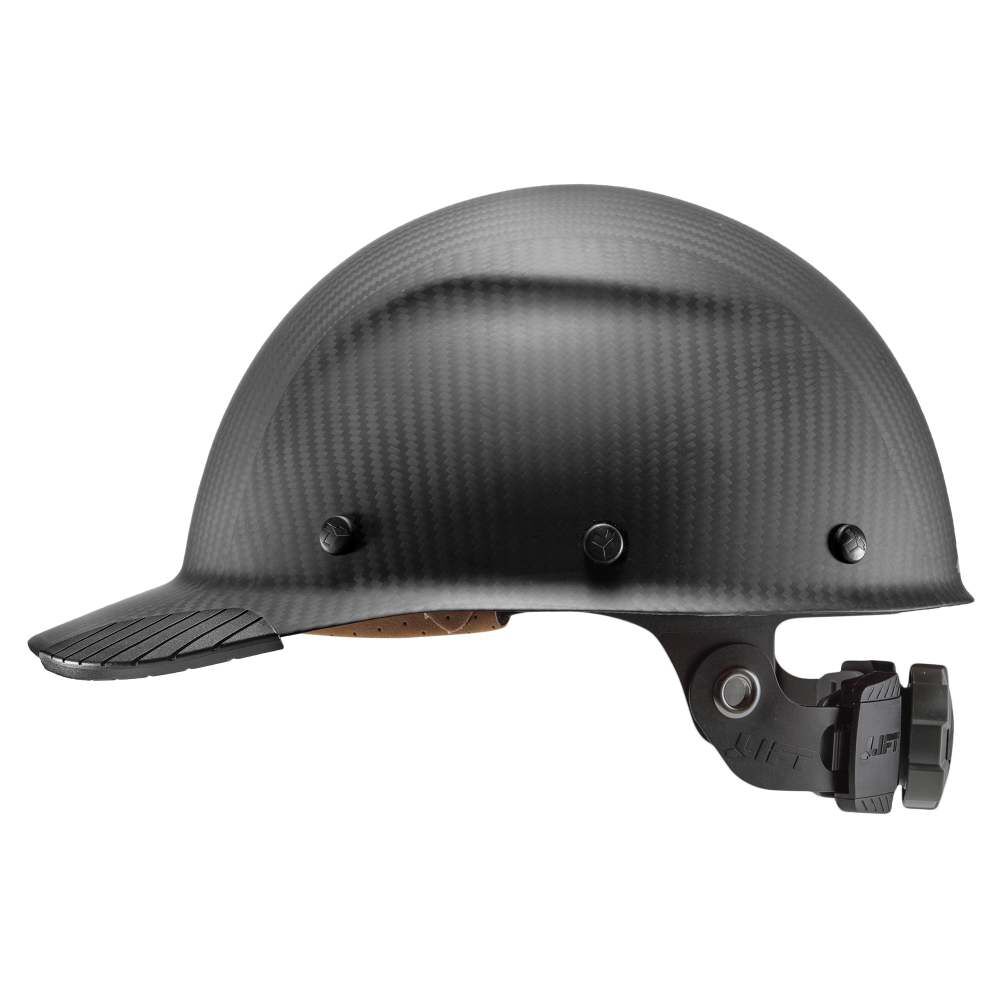 Lift Safety Hard Hat DAX Black Carbon Fiber Cap Style - HDCM-17KG