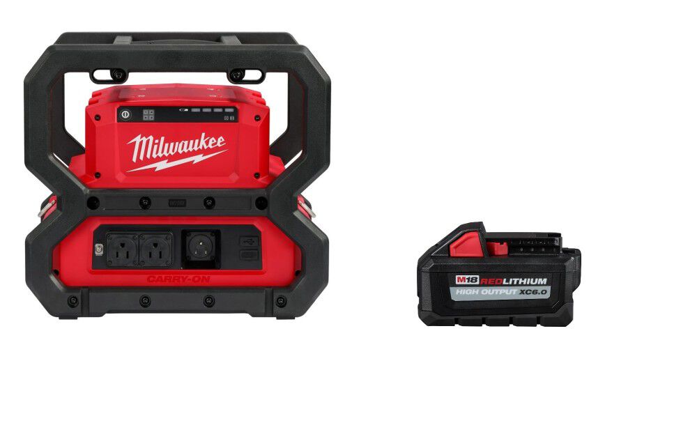 Milwaukee M18 Carry-On 3,600 Watt 6.0Ah Lithium-Ion 4 Battery Portable Power Supply Bundle, large image number 1