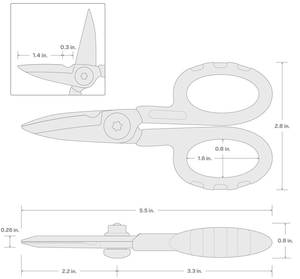 Tekton 5-1/2 Inch Compact Shop Scissors with Cutting Notch, large image number 7