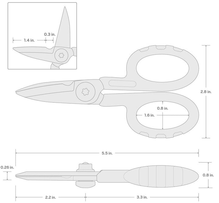 Tekton 5-1/2 Inch Compact Shop Scissors with Cutting Notch, large image number 6