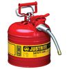 Justrite 2 Gal AccuFlow Safety Red Gas Can Type II, small