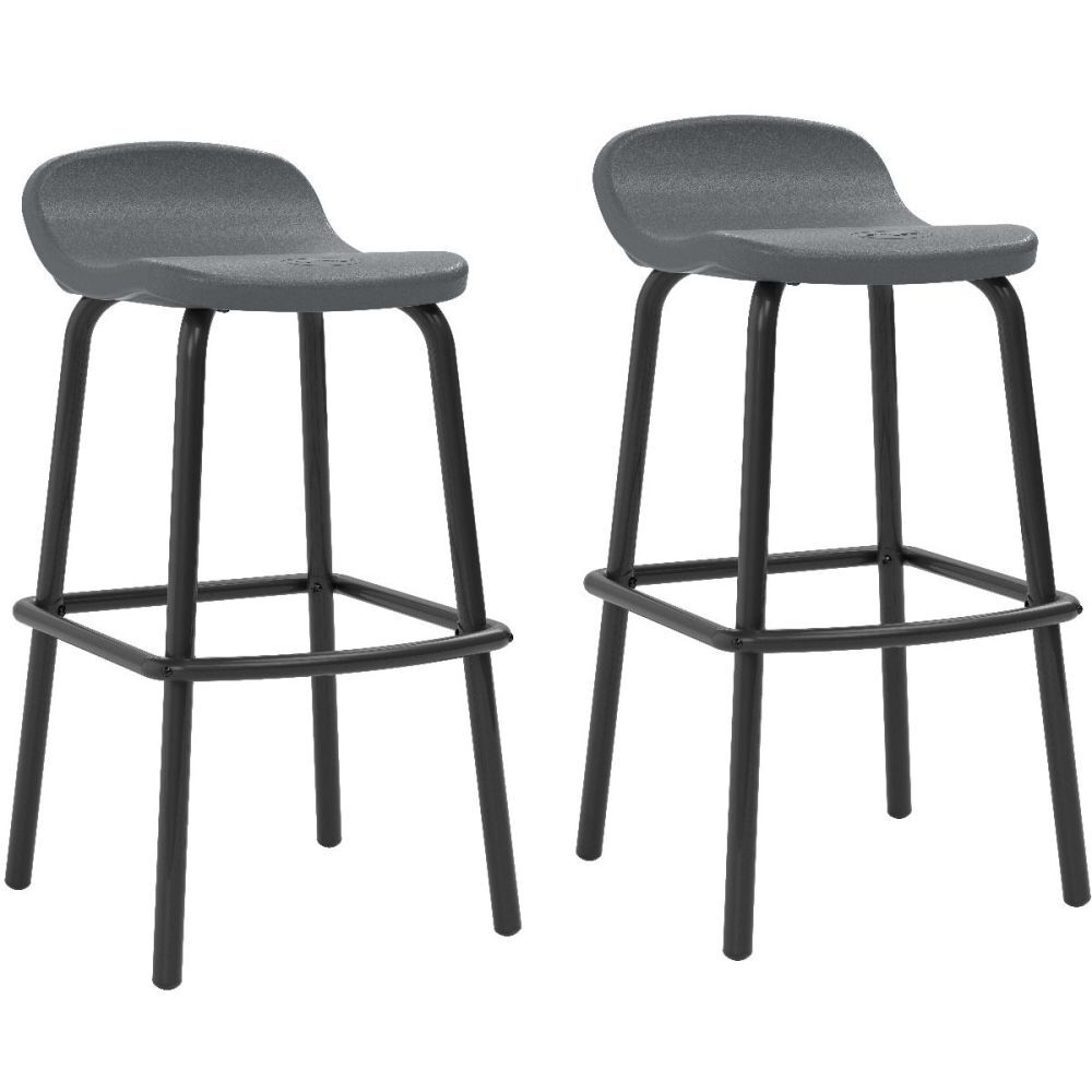 Suncast 18 Inch x 20.75 Inch x 35.5 Inch 300 Lbs Outdoor Bar Stool, Cool Gray, 2 Pack, large image number 1