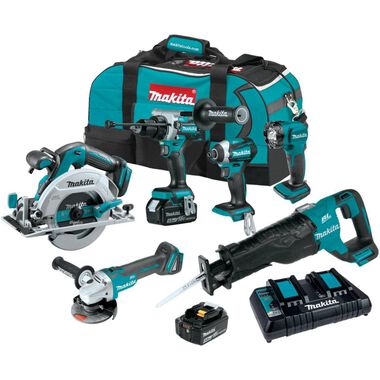 Makita 18V LXT Lithium-Ion Brushless Cordless 6-Pc. Combo Kit (5.0Ah)