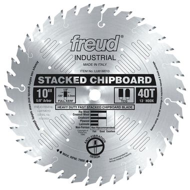 Freud 10 In. x 40T Heavy Duty Stacked Chipboard Blade, large image number 0