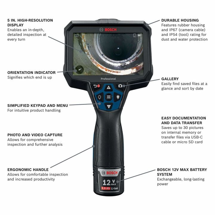 Bosch 2V Max Inspection Camera, Reconditioned, large image number 19