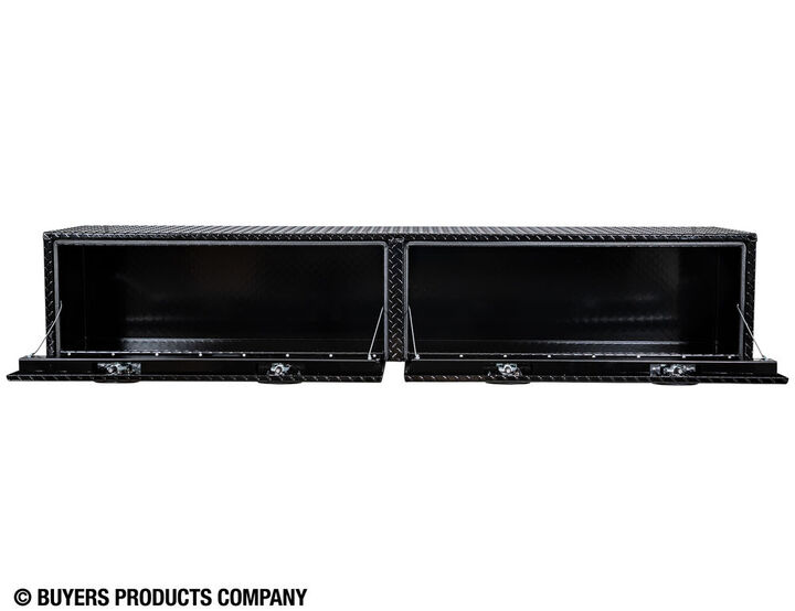 Buyers Products Company 18x16x96 Inch Gloss Black Diamond Tread Aluminum Topsider Truck Box, large image number 7