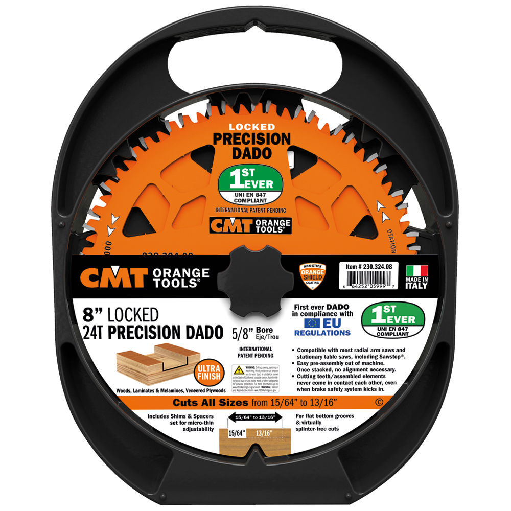 CMT HW 8 Inch Diameter 24T FTG and ATB Locked Precision Dado Set, large image number 10