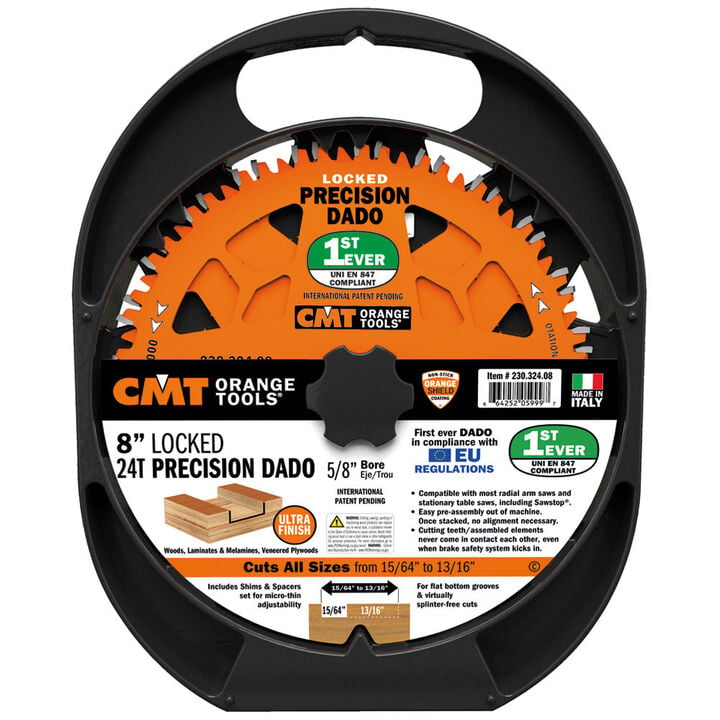 CMT HW 8 Inch Diameter 24T FTG and ATB Locked Precision Dado Set, large image number 9
