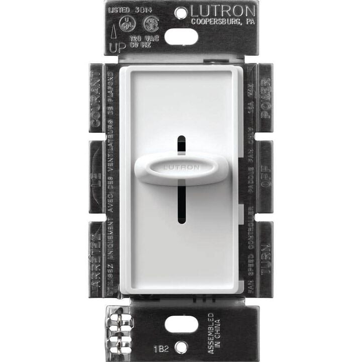 Lutron Skylark 120V 1.5A White Slide Fan Speed Control Switch, large image number 1